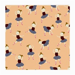 Cute  Pattern With  Dancing Ballerinas On Pink Background Medium Glasses Cloth by EvgeniiaBychkova