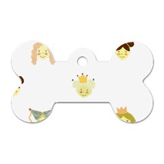 Cute Delicate Seamless Pattern With Little Princesses In Scandinavian Style With Texture Of Natural Dog Tag Bone (two Sides) by EvgeniiaBychkova