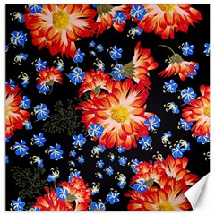 Orange And Blue Chamomiles Design Canvas 20  X 20  by ArtsyWishy