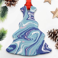 Blue Vivid Marble Pattern Ornament (christmas Tree)  by goljakoff