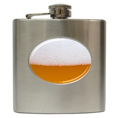 Beer Foam Bubbles Alcohol  Glass Hip Flask (6 Oz) by Amaryn4rt