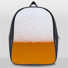 Beer Foam Bubbles Alcohol  Glass School Bag (large) by Amaryn4rt