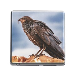 Black Crow Standing At Rock Memory Card Reader (square 5 Slot) by dflcprintsclothing