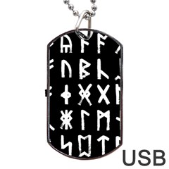 The Anglo Saxon Futhorc Collected Inverted Dog Tag Usb Flash (two Sides) by WetdryvacsLair