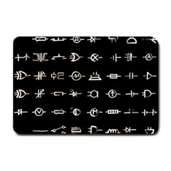 Electrical Symbols Callgraphy Short Run Inverted Small Doormat  by WetdryvacsLair