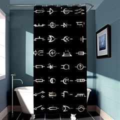 Electrical Symbols Callgraphy Short Run Inverted Shower Curtain 36  X 72  (stall)  by WetdryvacsLair