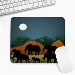 Elephant Family Illustration Large Mousepads by dflcprintsclothing