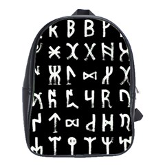 Macromannic Runes Collected Inverted School Bag (large) by WetdryvacsLair