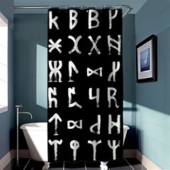 Macromannic Runes Collected Inverted Shower Curtain 36  X 72  (stall)  by WetdryvacsLair