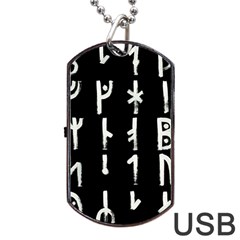 Medieval Runes Collected Inverted Complete Dog Tag Usb Flash (two Sides) by WetdryvacsLair