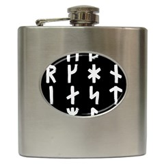 Younger Futhark Rune Set Collected Inverted Hip Flask (6 Oz) by WetdryvacsLair