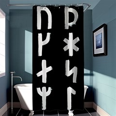 Younger Futhark Rune Set Collected Inverted Shower Curtain 36  X 72  (stall)  by WetdryvacsLair