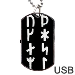 Younger Futhark Rune Set Collected Inverted Dog Tag Usb Flash (one Side) by WetdryvacsLair