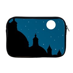 Silhouette Night Scene Cityscape Illustration Apple Macbook Pro 17  Zipper Case by dflcprintsclothing