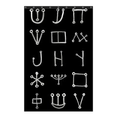 Heinrich Cornelius Agrippa Of Occult Philosophy 1651 Malachim Alphabet Collected Inverted Square Shower Curtain 48  X 72  (small)  by WetdryvacsLair