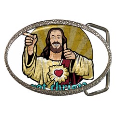 Buddy Christ Belt Buckles by Valentinaart