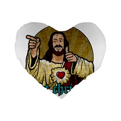 Buddy Christ Standard 16  Premium Heart Shape Cushions by Valentinaart