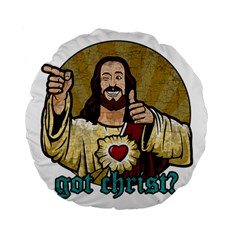 Buddy Christ Standard 15  Premium Flano Round Cushions by Valentinaart