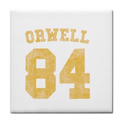 Orwell 84 Tile Coaster by Valentinaart