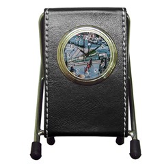 Crowded Urban Scene, Osaka Japan Pen Holder Desk Clock by dflcprintsclothing