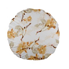 Birds And Flowers  Standard 15  Premium Flano Round Cushions by Sobalvarro