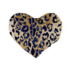 Leopard Skin  Standard 16  Premium Flano Heart Shape Cushions by Sobalvarro