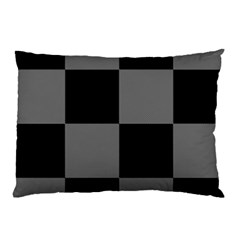 Black Gingham Check Pattern Pillow Case (two Sides) by yoursparklingshop