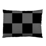 Black Gingham Check Pattern Pillow Case (Two Sides) Front