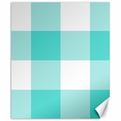 Turquoise And White Buffalo Check Canvas 20  X 24  by yoursparklingshop