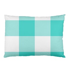 Turquoise And White Buffalo Check Pillow Case (two Sides) by yoursparklingshop