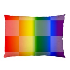 Lgbt Rainbow Buffalo Check Lgbtq Pride Squares Pattern Pillow Case by yoursparklingshop