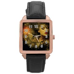 Surreal Steampunk Queen From Fonebook Rose Gold Leather Watch  by 2853937