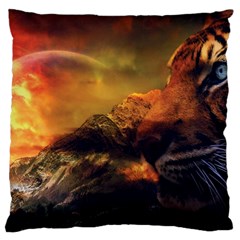 Tiger King In A Fantastic Landscape From Fonebook Large Cushion Case (two Sides) by 2853937