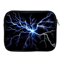 Blue Electric Thunder Storm, Colorful Lightning Graphic Apple Ipad 2/3/4 Zipper Cases by picsaspassion