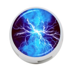 Blue Lightning Thunder At Night, Graphic Art 3 4-port Usb Hub (two Sides) by picsaspassion