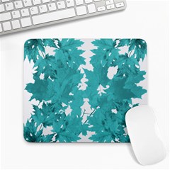 Blue Autumn Maple Leaves Collage, Graphic Design Large Mousepads by picsaspassion