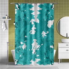 Blue Autumn Maple Leaves Collage, Graphic Design Shower Curtain 48  X 72  (small)  by picsaspassion