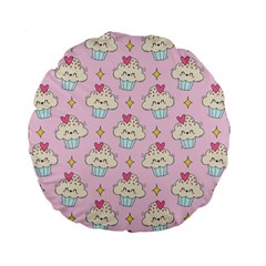 Kawaii Cupcake  Standard 15  Premium Round Cushions by lisamaisak