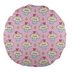 Kawaii Cupcake  Large 18  Premium Round Cushions by lisamaisak