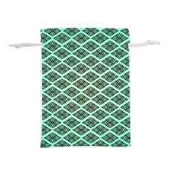 Pattern Texture Geometric Pattern Green Lightweight Drawstring Pouch (m) by Dutashop