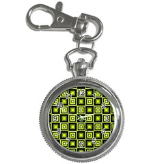 Green Pattern Square Squares Key Chain Watches by Dutashop