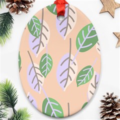 Leaf Pink Ornament (oval) by Dutashop