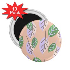 Leaf Pink 2 25  Magnets (10 Pack)  by Dutashop