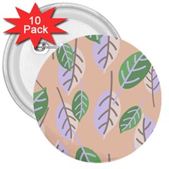 Leaf Pink 3  Buttons (10 Pack)  by Dutashop