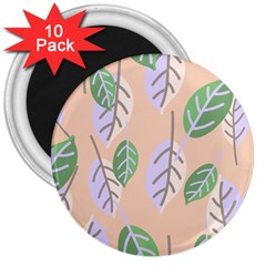 Leaf Pink 3  Magnets (10 Pack)  by Dutashop