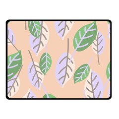 Leaf Pink Double Sided Fleece Blanket (small)  by Dutashop