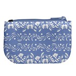 Blue white ornament Large Coin Purse Back