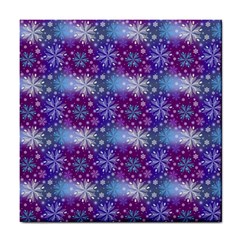 Snow Blue Purple Tulip Tile Coaster by Dutashop
