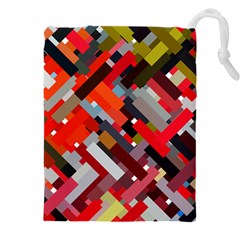 Maze Abstract Texture Rainbow Drawstring Pouch (5xl) by Dutashop