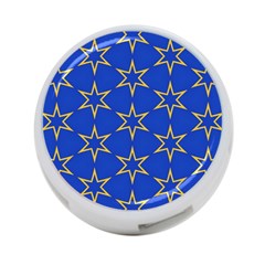 Star Pattern Blue Gold 4-port Usb Hub (two Sides) by Dutashop